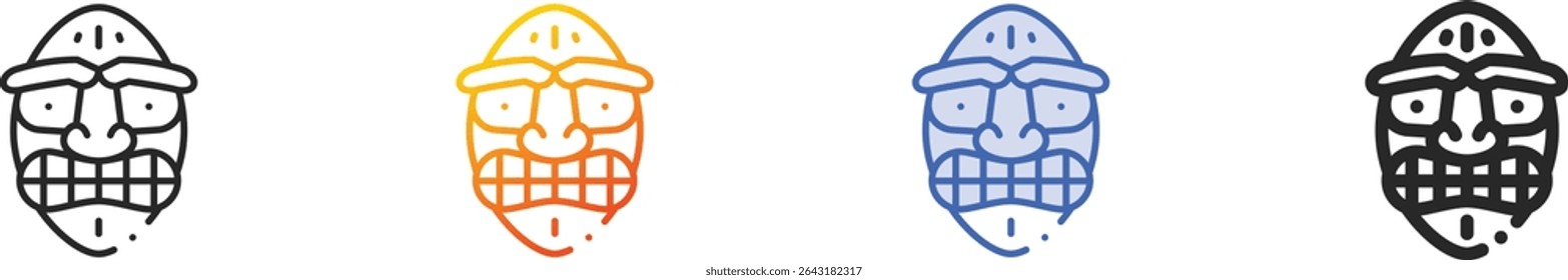 tiki icon.Thin Linear, Gradient, Blue Stroke and bold Style Design Isolated On White Background