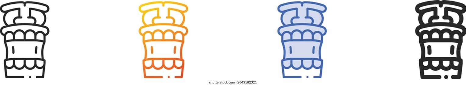 tiki icon.Thin Linear, Gradient, Blue Stroke and bold Style Design Isolated On White Background