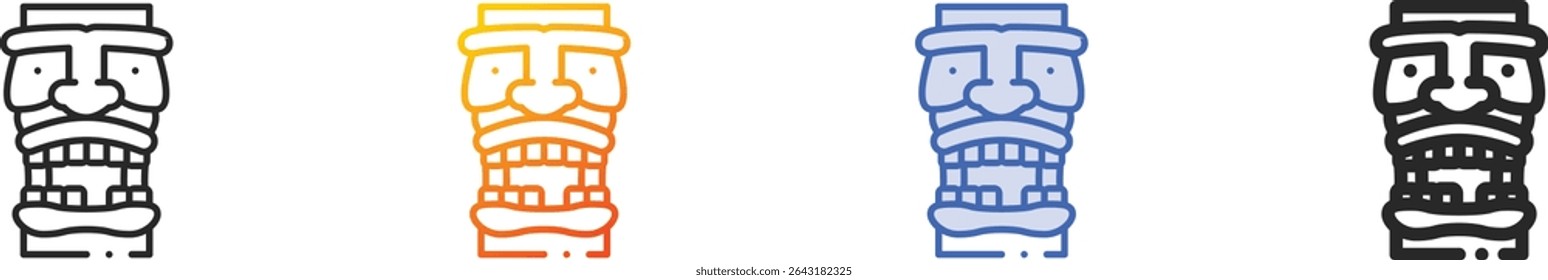 tiki icon.Thin Linear, Gradient, Blue Stroke and bold Style Design Isolated On White Background