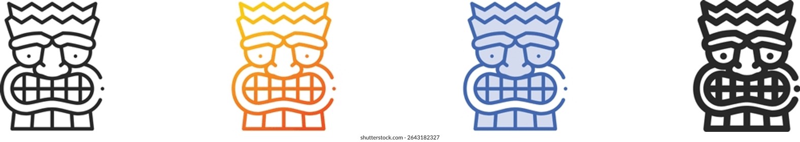tiki icon.Thin Linear, Gradient, Blue Stroke and bold Style Design Isolated On White Background