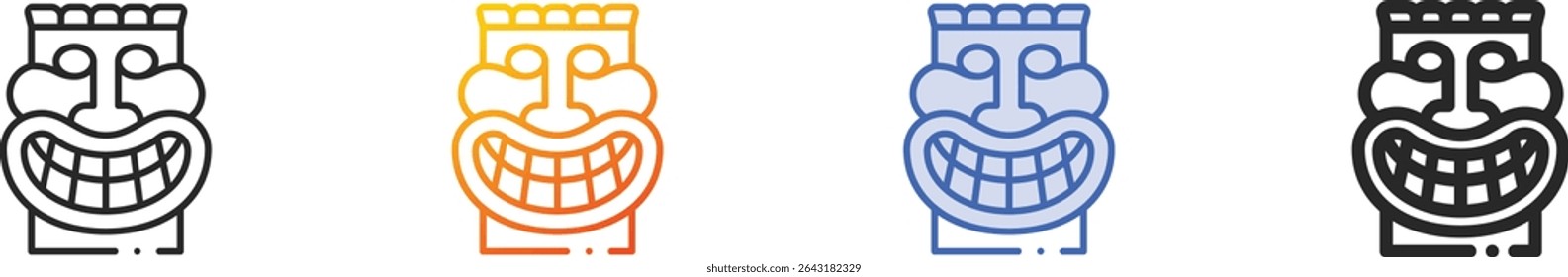 tiki icon.Thin Linear, Gradient, Blue Stroke and bold Style Design Isolated On White Background