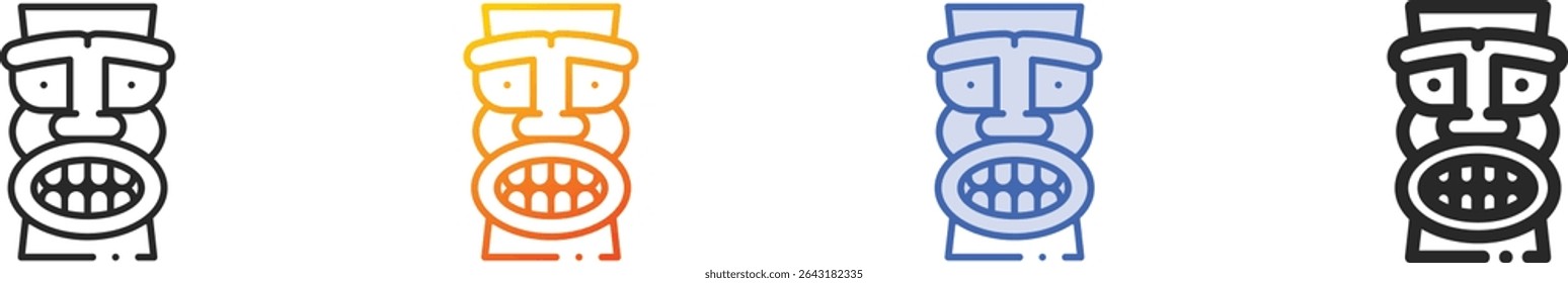 tiki icon.Thin Linear, Gradient, Blue Stroke and bold Style Design Isolated On White Background