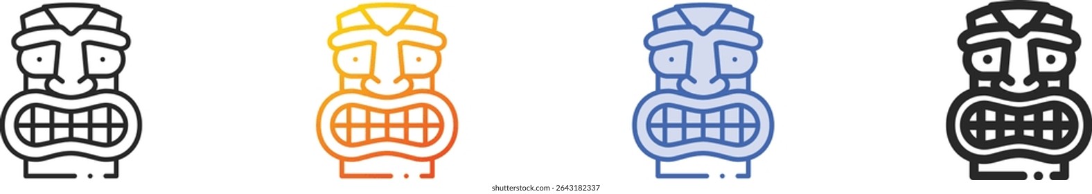 tiki icon.Thin Linear, Gradient, Blue Stroke and bold Style Design Isolated On White Background