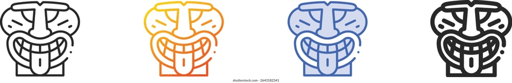 tiki icon.Thin Linear, Gradient, Blue Stroke and bold Style Design Isolated On White Background