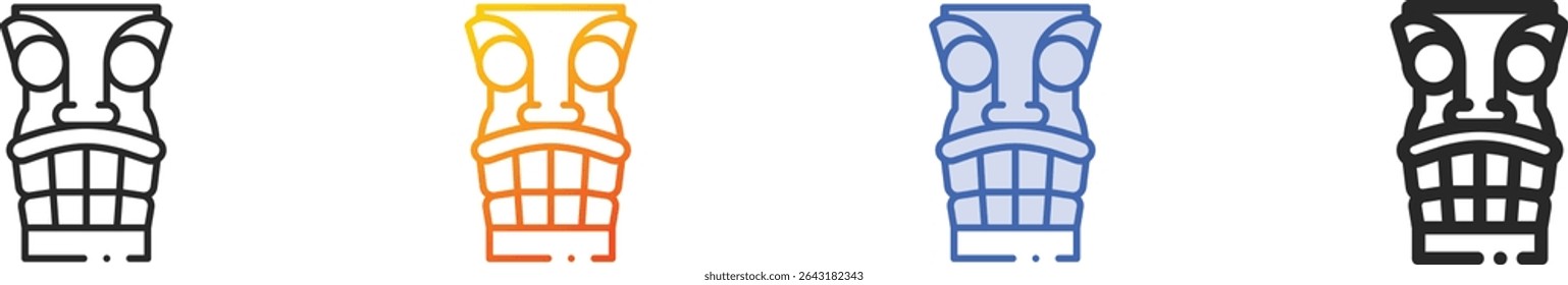tiki icon.Thin Linear, Gradient, Blue Stroke and bold Style Design Isolated On White Background