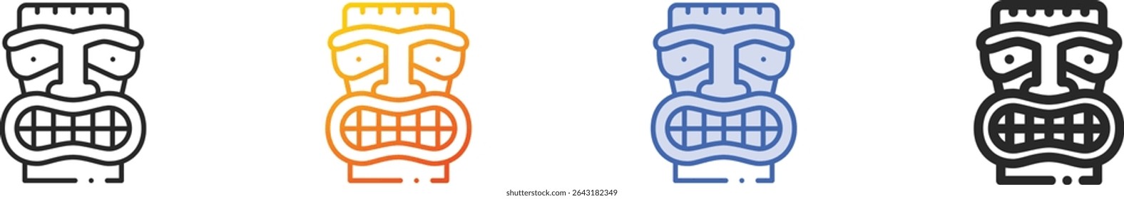 tiki icon.Thin Linear, Gradient, Blue Stroke and bold Style Design Isolated On White Background