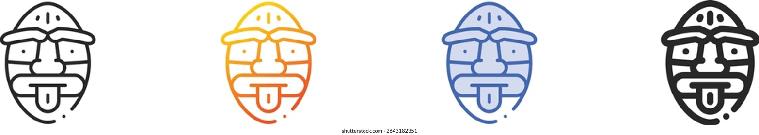 tiki icon.Thin Linear, Gradient, Blue Stroke and bold Style Design Isolated On White Background