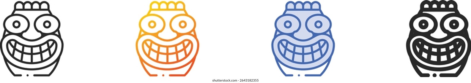 tiki icon.Thin Linear, Gradient, Blue Stroke and bold Style Design Isolated On White Background