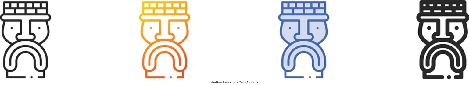 tiki icon.Thin Linear, Gradient, Blue Stroke and bold Style Design Isolated On White Background