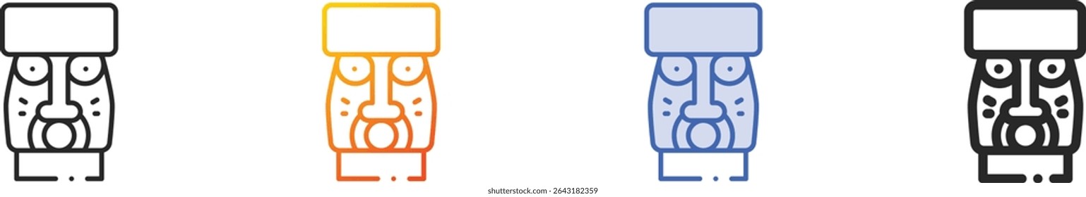 tiki icon.Thin Linear, Gradient, Blue Stroke and bold Style Design Isolated On White Background