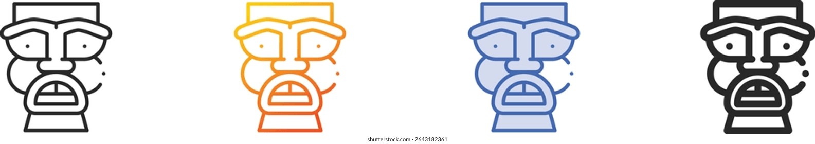 tiki icon.Thin Linear, Gradient, Blue Stroke and bold Style Design Isolated On White Background