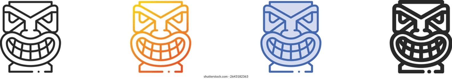 tiki icon.Thin Linear, Gradient, Blue Stroke and bold Style Design Isolated On White Background