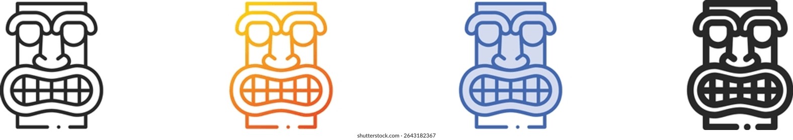 tiki icon.Thin Linear, Gradient, Blue Stroke and bold Style Design Isolated On White Background