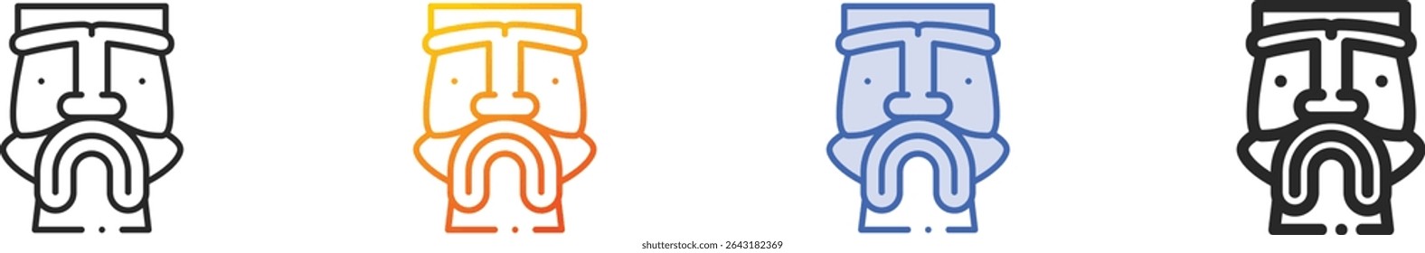 tiki icon.Thin Linear, Gradient, Blue Stroke and bold Style Design Isolated On White Background