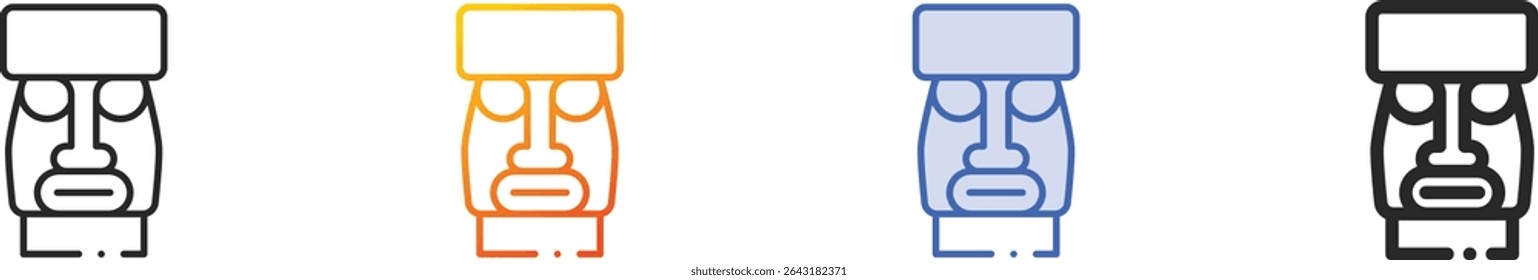 tiki icon.Thin Linear, Gradient, Blue Stroke and bold Style Design Isolated On White Background