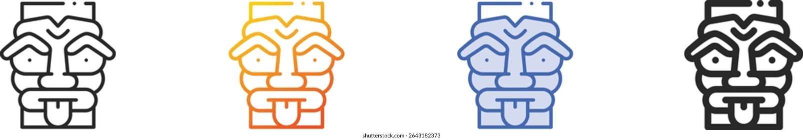 tiki icon.Thin Linear, Gradient, Blue Stroke and bold Style Design Isolated On White Background
