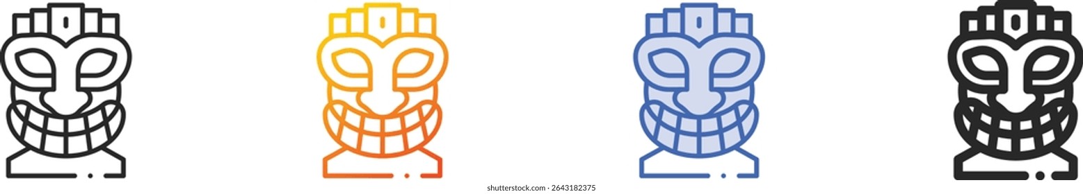 tiki icon.Thin Linear, Gradient, Blue Stroke and bold Style Design Isolated On White Background