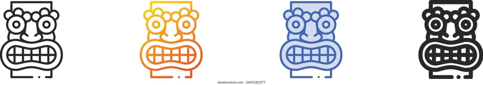 tiki icon.Thin Linear, Gradient, Blue Stroke and bold Style Design Isolated On White Background
