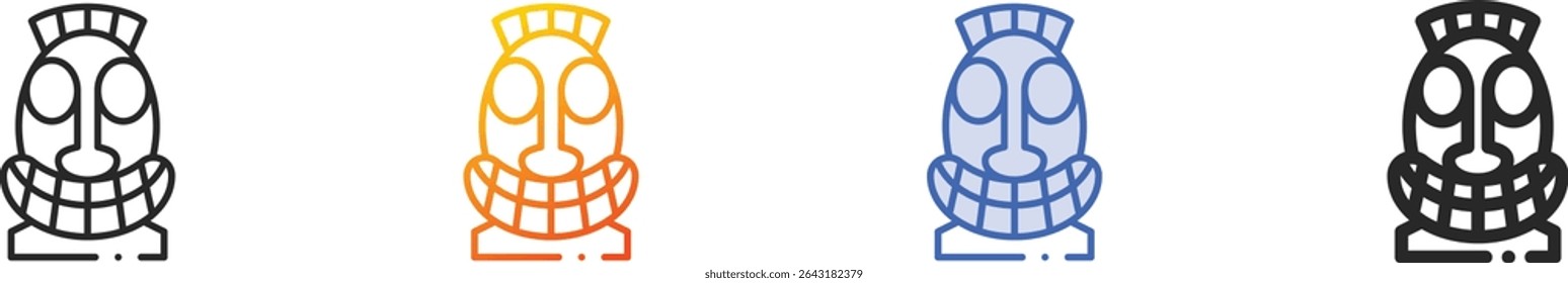 tiki icon.Thin Linear, Gradient, Blue Stroke and bold Style Design Isolated On White Background