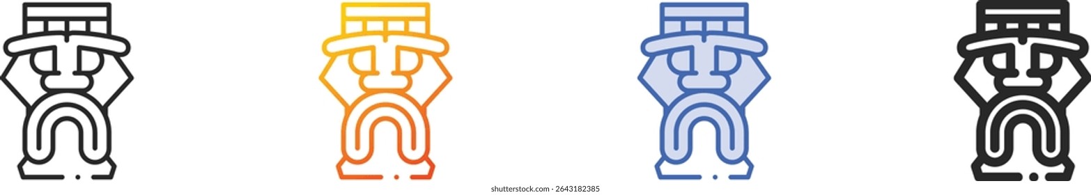 tiki icon.Thin Linear, Gradient, Blue Stroke and bold Style Design Isolated On White Background