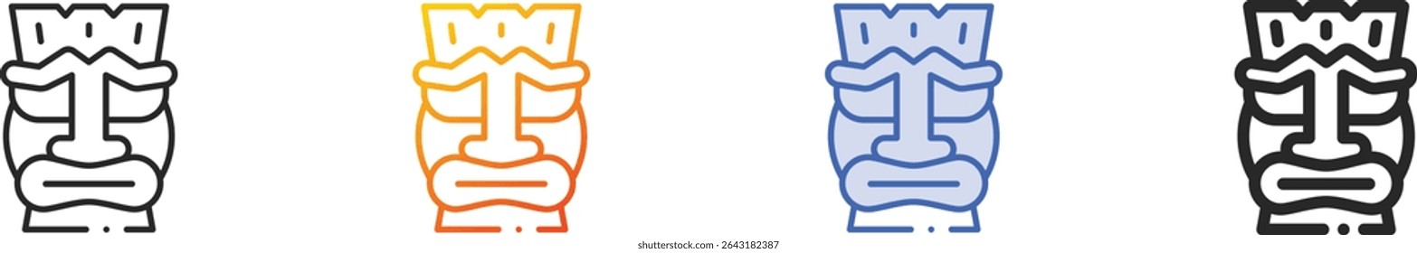 tiki icon.Thin Linear, Gradient, Blue Stroke and bold Style Design Isolated On White Background