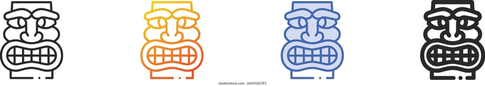 tiki icon.Thin Linear, Gradient, Blue Stroke and bold Style Design Isolated On White Background