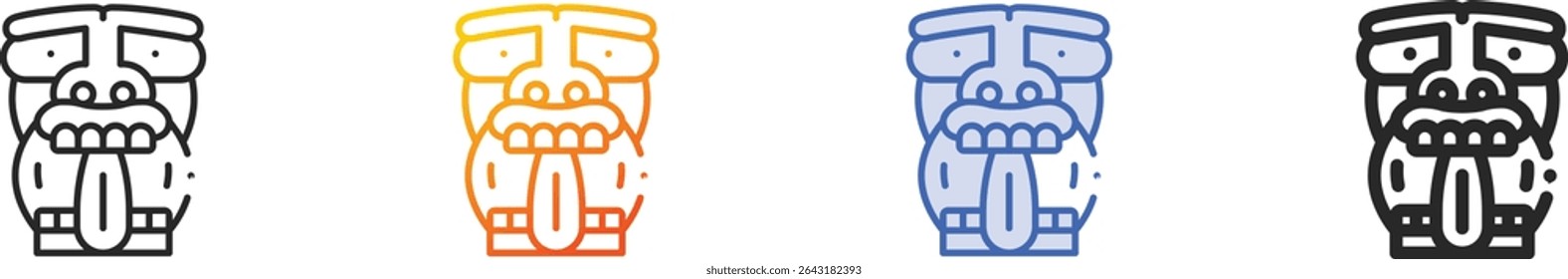 tiki icon.Thin Linear, Gradient, Blue Stroke and bold Style Design Isolated On White Background
