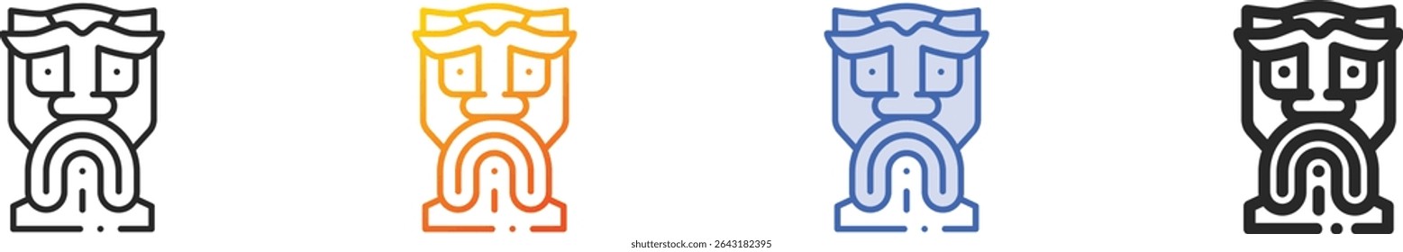 tiki icon.Thin Linear, Gradient, Blue Stroke and bold Style Design Isolated On White Background