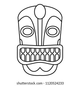 Tiki idol face icon. Outline tiki idol face vector icon for web design isolated on white background