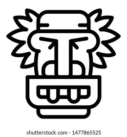 Tiki idol icon. Outline tiki idol vector icon for web design isolated on white background
