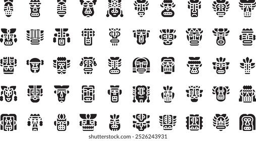 Tiki idols icons High-Quality Vector Icons Collection with Editable Stroke. Ideal for Professional and Creative Projects.