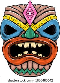 The tiki island traditional mask with the big mouth and lose eyes for the party