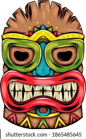 The the tiki island traditional mask with the big smile of the mask for the party