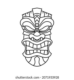 vector de diseño de logotipo de arte de línea tiki