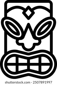 Vector de ilustración de icono de línea Tiki