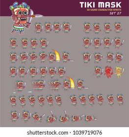 Tiki Mask Cartoon Game Character Animation Sprite