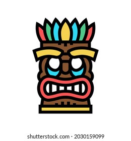 tiki mask color icon vector. tiki mask sign. isolated symbol illustration