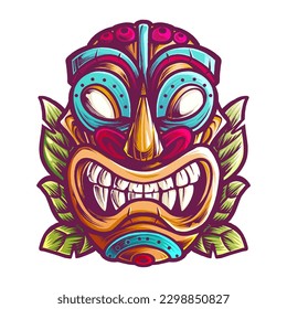 TIKI MASK WITH FUN COLOR