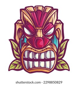 TIKI MASK WITH FUN COLOR