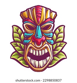 TIKI MASK WITH FUN COLOR