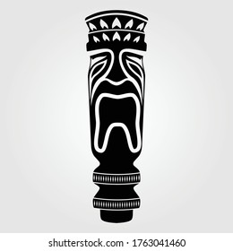 Tiki mask icon isolated on white background. Vector illustration.