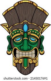 Tiki mask illustration with premium quality stock vector