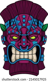 Tiki mask illustration with premium quality stock vector