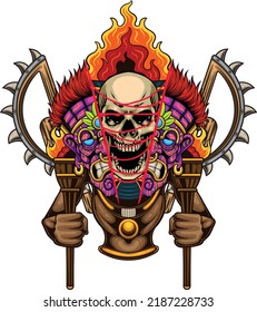 Tiki mask illustration with premium quality stock vector