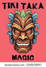 Tiki mask illustration, tiki mask vector art, design element for tshirt, sweatshirt, postor. Printable illustration vector art