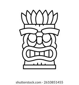 tiki mask line icon vector. tiki mask sign. isolated contour symbol black illustration