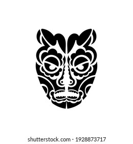 Tiki mask. Maori or polynesia pattern. Good for prints, t-shirts, phone cases, and tattoos. Isolated. Vector 