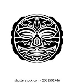 Tiki mask. Maori or polynesia pattern. Good for prints and tattoos. Isolated. Vector
