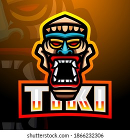 Tiki Mask Mascot Esport Logo Design Stock Vector (Royalty Free) 1866232354