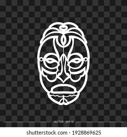Tiki mask. Sample of Maori or Polynesia. Suitable for prints and tattoos. Vector 